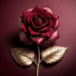 a red rose sitting on top of a purple surface