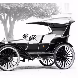 an old model t carriage with its canopy pulled