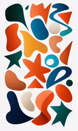 a white poster with abstract design