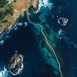 a satellite image shows some very pretty green waters