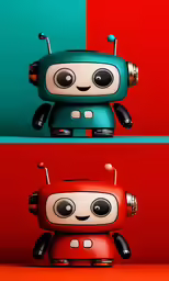 two pictures of a robot next to each other