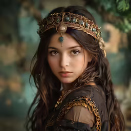 an image of a young lady with an odd head piece