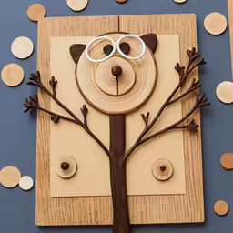 this wooden artwork is made to look like a bear