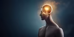 a person with a glowing light bulb in their head