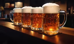 there are three beers that have been placed in a row