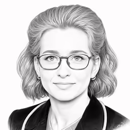 the head and shoulders of an old woman in glasses