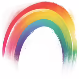 an rainbow painted with water and ink