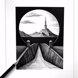 a drawing that has been drawn in a circle