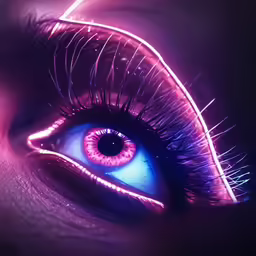 a close up of an eye with very pretty blue eyes