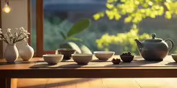 a table topped with different bowls and pots