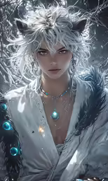 an image of a woman with horns in snow