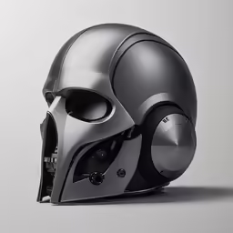 a helmet that is open on a white surface