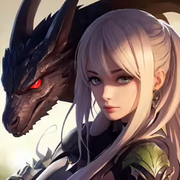 an image of a woman with dragon head