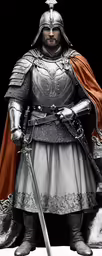 the man in a suit with armor and a sword