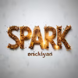 an advertisement featuring the words spark and gold paint
