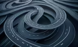 a large amount of roads are grouped together