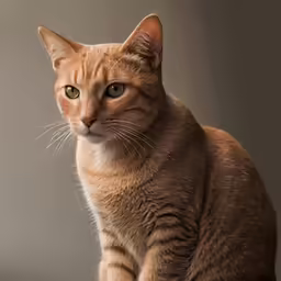 an orange tabby cat with a serious look on its face