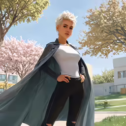 a woman is posing in a tight, legging suit and heels