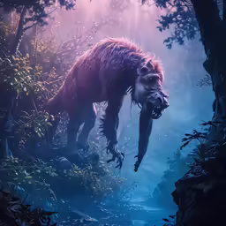 the bear is walking through the woods alone