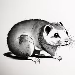 a badger that is sitting in the grass