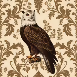 an illustration of an eagle sitting on top of a tree branch