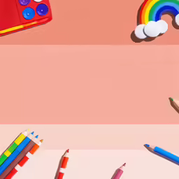 an overhead view of stationery items, including pencils, markers and markers