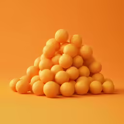 there is a pyramid made out of small balls