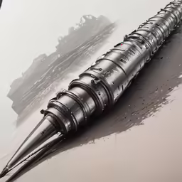 a pen with a black barrel sticking out of it