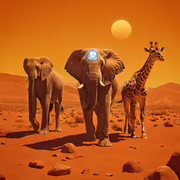 a herd of elephants standing next to an elephant