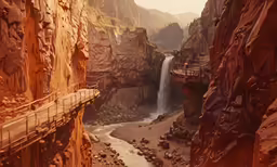 a scenic picture of a water fall at an overlook