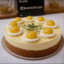 a cake sitting on top of a white counter