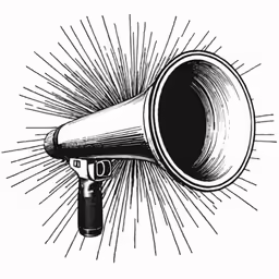 the horn on the side of a black and white drawing