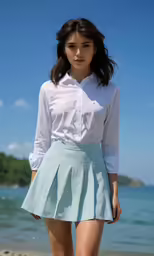the skirt in front is slightly pleated but can also be worn as a skirt