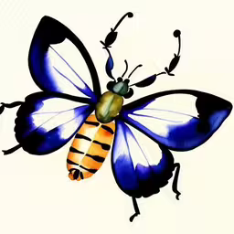 a butterfly with different colored wings on it