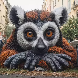 a stuffed animal that is laying on the grass