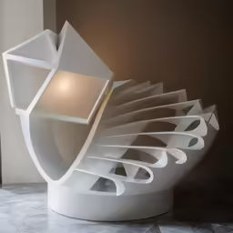 a sculpture with white paint on the floor