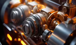 an automatic mechanical device with a couple of lights on it