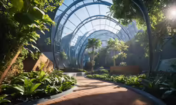 the interior of an exotic park on a sunny day