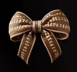 an image of a brown bow with white lines