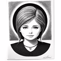 this is a drawing of a woman with a headband