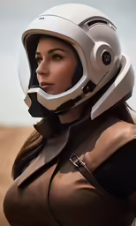 a woman in a helmet posing for a picture