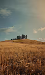 the field is full of tall grasses as if in autumn
