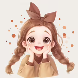 a beautiful girl with brown hair and bow