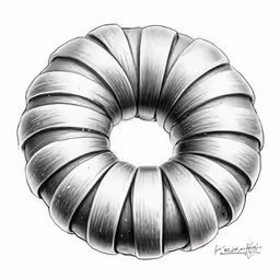 a black and white drawing of a bundt
