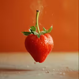 an image of a strawberry with smoke coming from it