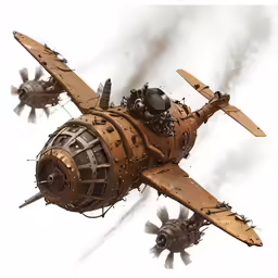an old airplane is flying through the sky