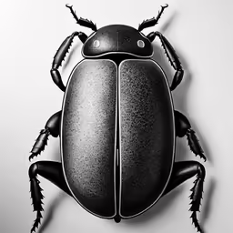 black beetle with spikes on its back