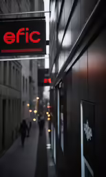 street sign with light trails in the city