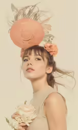 an image of a woman holding a bouquet and flowers