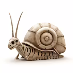 a snail with horns sitting on the floor